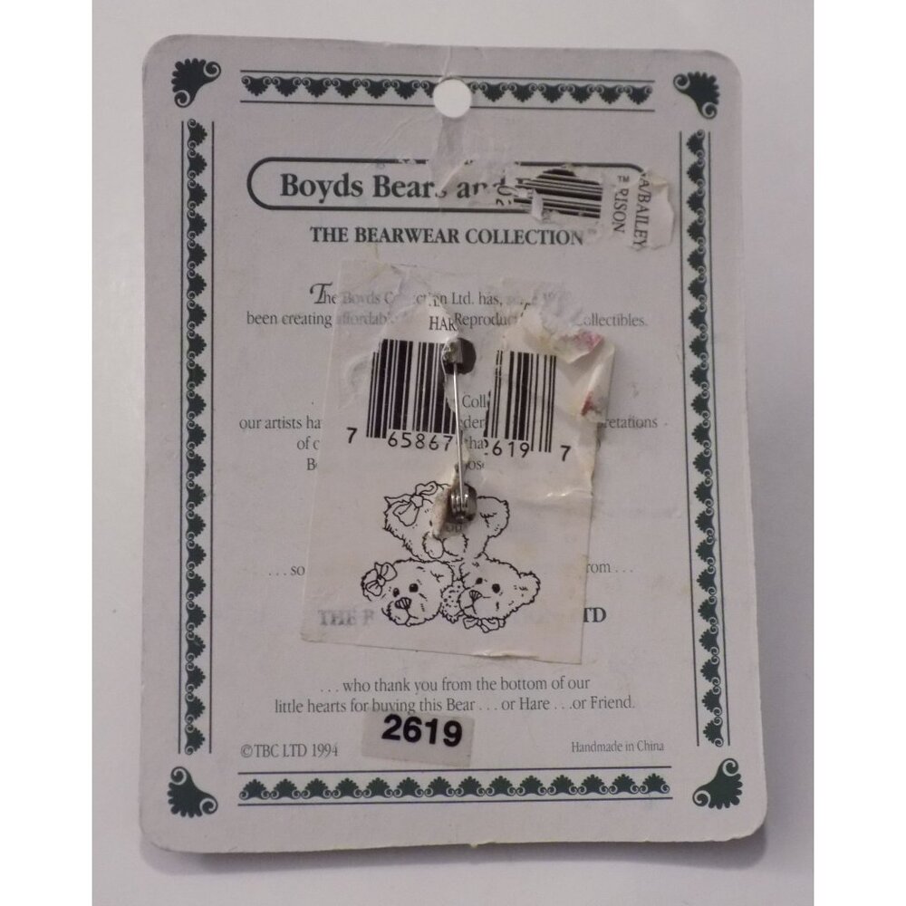Boyds Bears Bearwear Brooch Lapel Pin 1995 Three Bears Vintage - 2619 - Picture 2 of 3